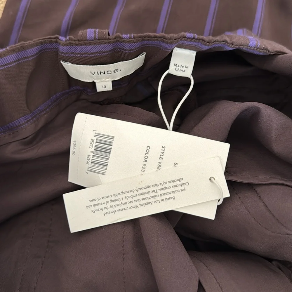 BNWT nwt Vince Striped Pleat Front Wide Leg Cropped Pant - Picture 7 of 7